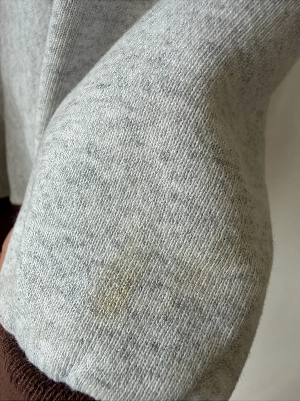 Vintage-Inspired Gray Crewneck Sweatshirt with Brown Lettering Made in USA